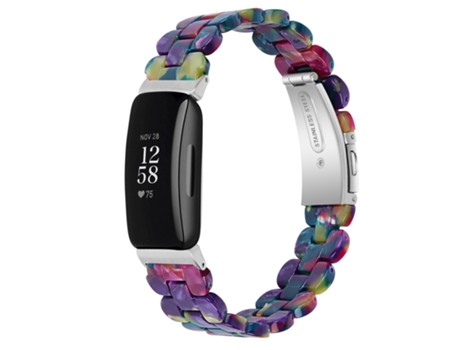 Correa de reloj inteligente para Fitbit Inspire 2 / Inspire Oval Resin (Flor verde púrpura)