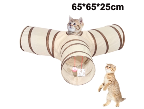 Túnel Para Gatos Juguete De Juego Plegable De 3 Vías Diversión De Tubo Para Conejos Gatitos Y Perros ELKUAIE