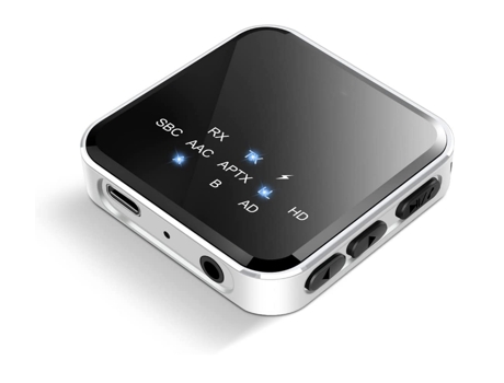 Receptor transmisor Bluetooth 5.2 para TV a auriculares/altavoces inalámbricos, APTX adaptativo/HD/baja latencia inalámbrico 3,5 mm adaptador de au...