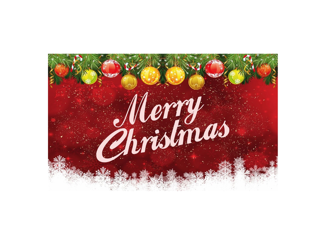 Panel decorativo navideño, fondo rojo con Papá Noel y árbol de Navidad. TRUYUETY