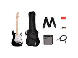 Paquete de guitarra eléctrica Fender Squier Stratocaster Sonic, color negro