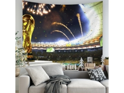 Tapiz Pared Trofeo Copa Mundial Estadio Fuegos Artificiales, Tapiz Decorativo 180x230cm Decoración Salón Fiesta Hincha Selección Brasileña
