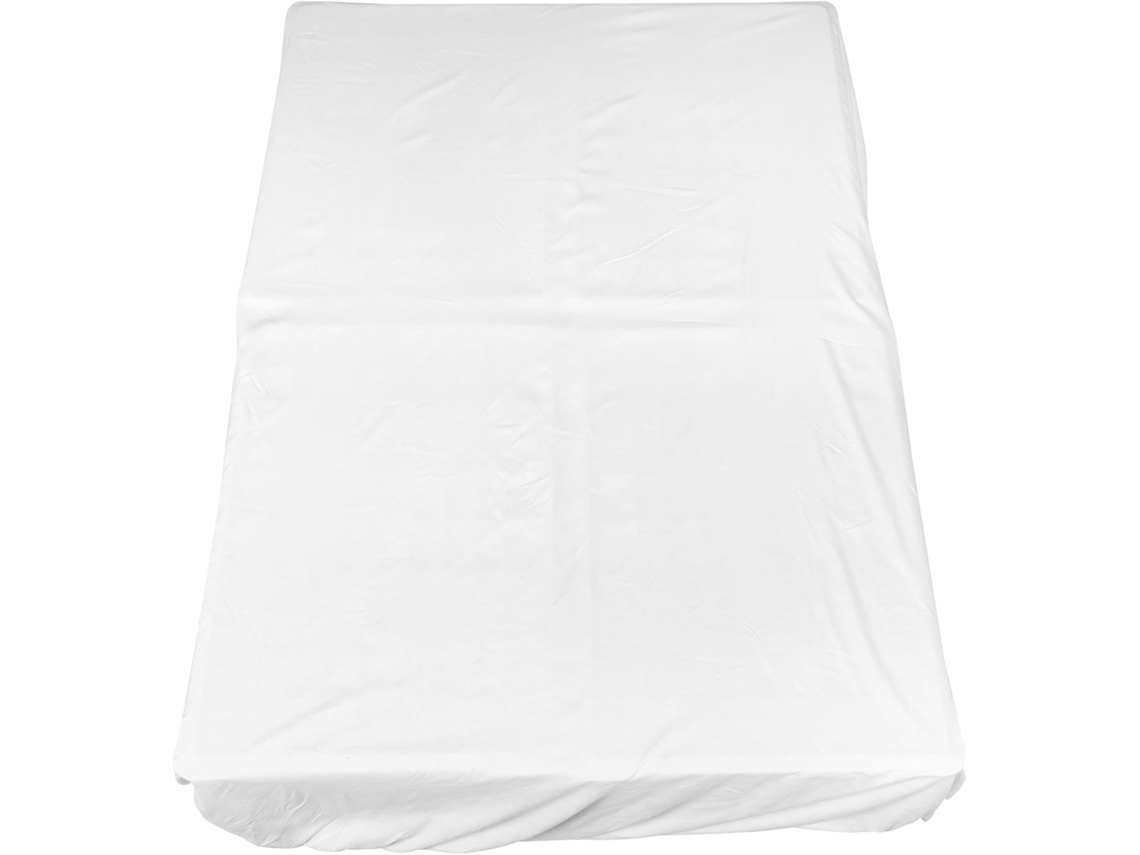 Sábana Bajera Ajustable De Algodón Para El Hogar, Color Blanco Liso, Ideal Para Hoteles Y Con Superficie Antideslizante.