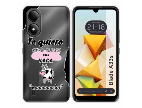 Funda Silicona para Zte Blade A33s diseño Vaca Dibujos