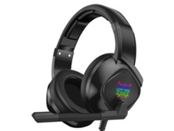 Auriculares para juegos K19 con iluminación RGB (negros) + Cable adaptador
