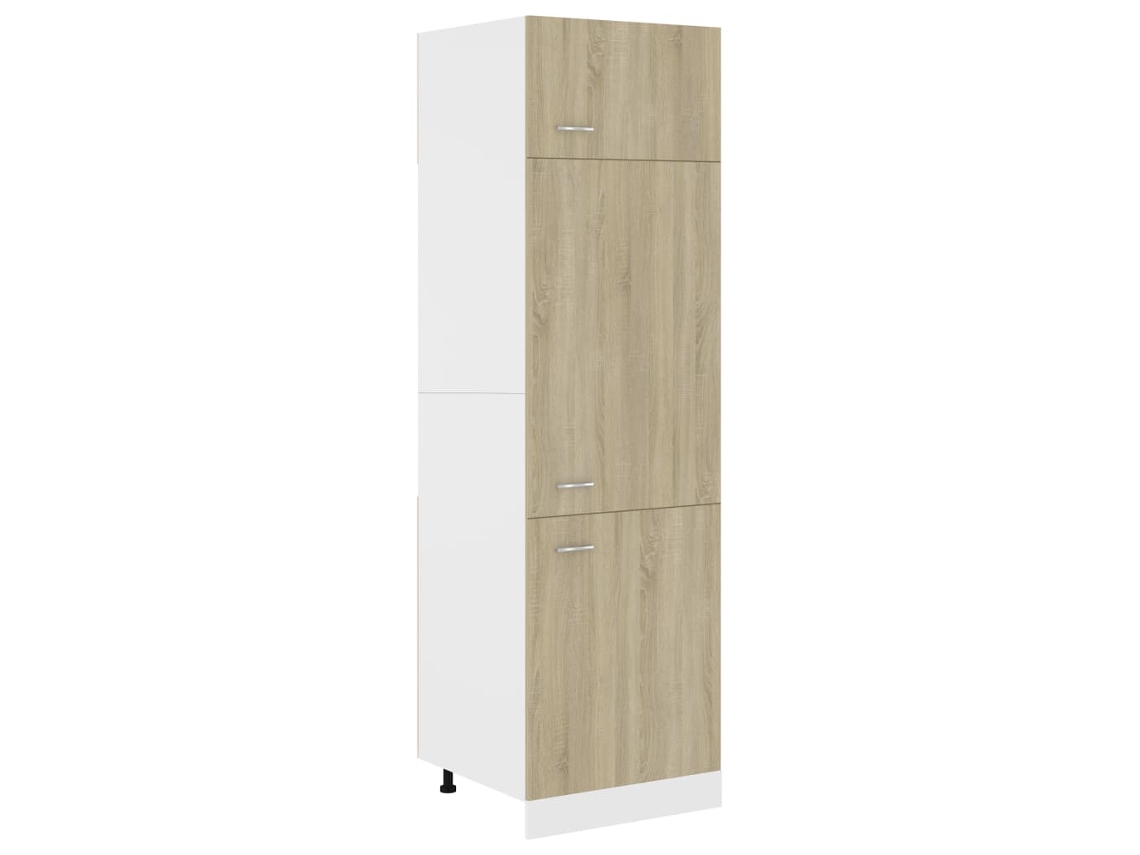 Mueble Refrigerador Fabricado en Derivados de Madera de Roble Sonoma MAISON EXCLUSIVE