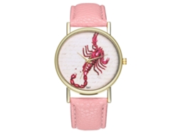 Reloj De Pulsera Escorpio Con Correa De Pu Simple Analógico Quartz T267-a Rosa