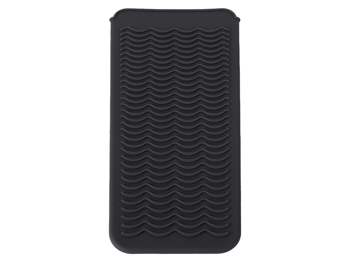 Bolsa De Silicona Resistente Al Calor Para Herramientas De Peinado Y Afeitado Con Superficie Antideslizante Portátil Negro