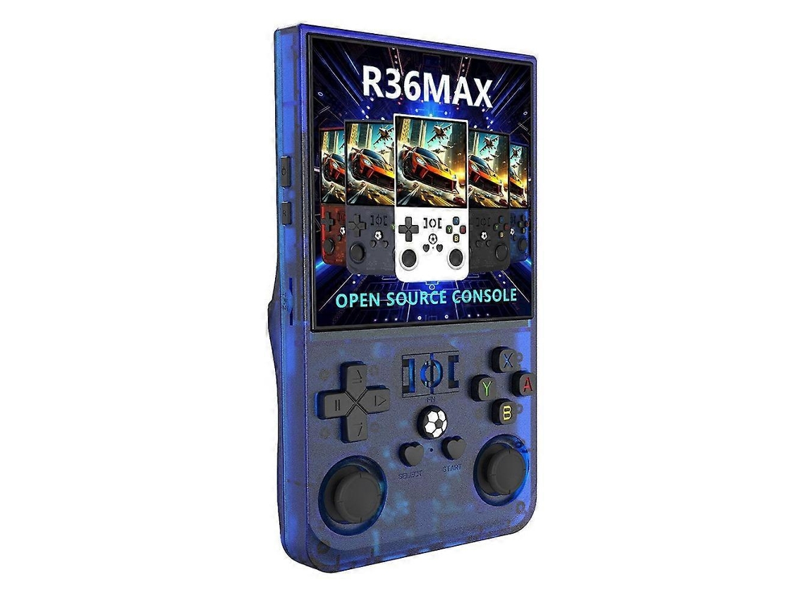 Consola portátil Nostalgia88 R36 Max de 64 GB y 4 pulgadas, estilo arcade retro, azul transparente