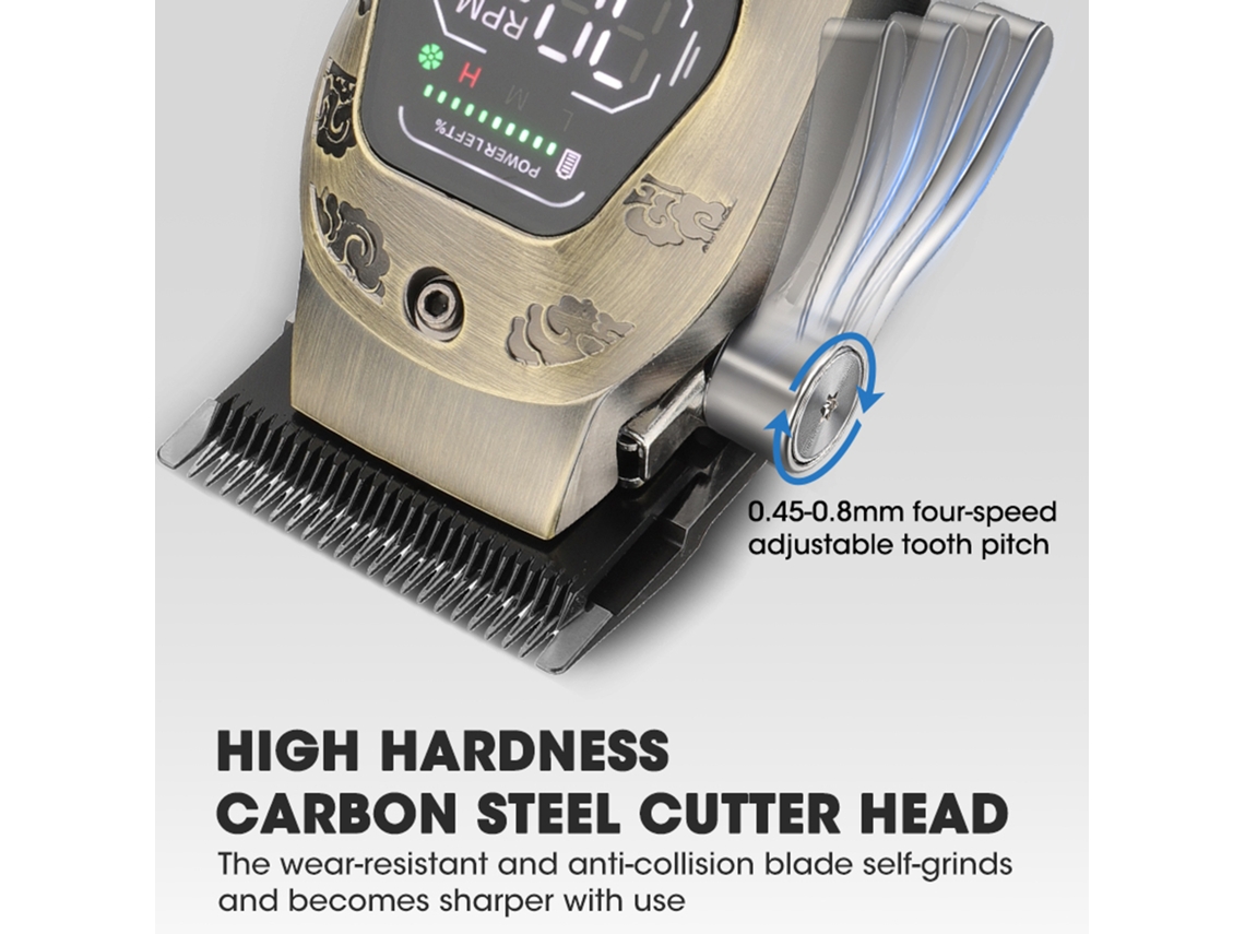 Cortadora De Pelo Eléctrica Profesional 10w 7000rpm Acero Inoxidable Pantalla Lcd Para Barberos Y Uso En Casa