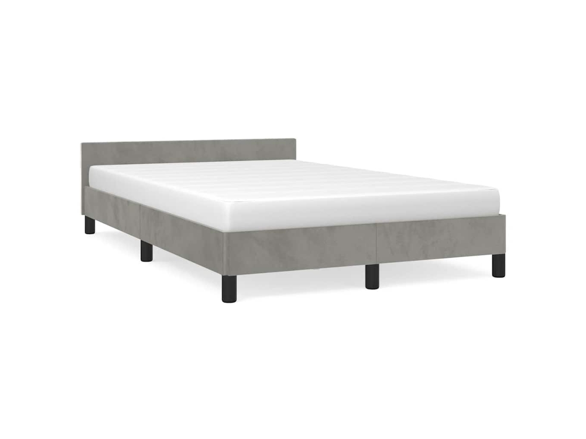 Maison Exclusive - Estructura De Cama Sin Colchón Terciopelo Gris Claro 120x200 Cm