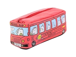 2026rebe-bolso Estuche Escolar Autobus De Lona Con Cremallera Para Estudiantes Adolescentes Rojo