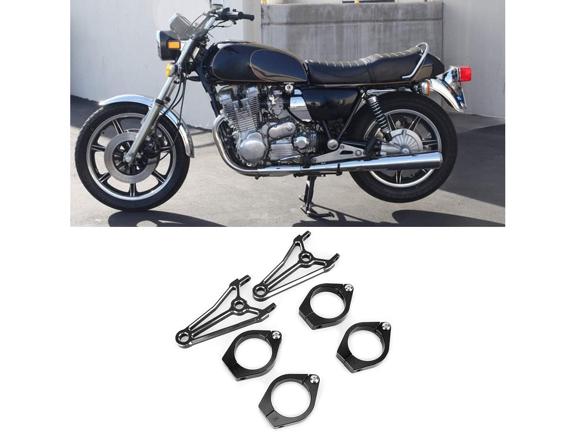 Soporte De Phare Moto En Aluminio Sólido, 41 Mm, En Pilotes, Noir, 6 Piezas