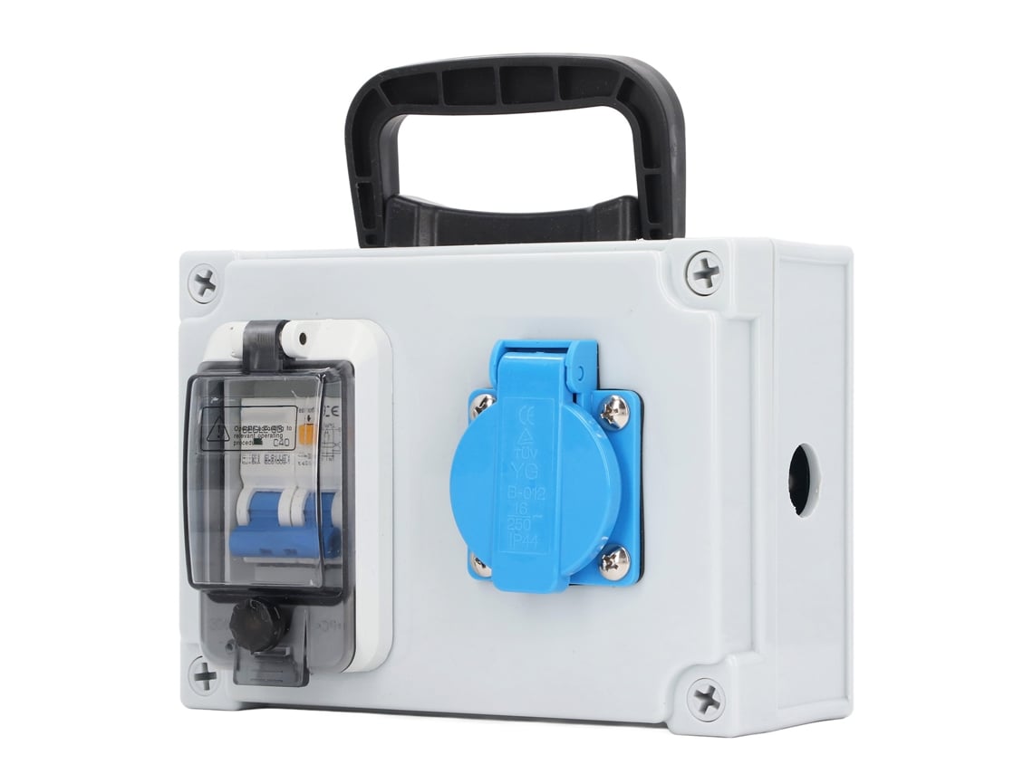 Unidad de distribución de energía RCBO 1PN 40A 230V con toma de corriente UE de 16A 250V para el hogar
