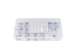 Kit De 200 Diodos Rectificadores 16 Valores 1n4001~fr157 Com Caixa De Armazenamento Eletrônico