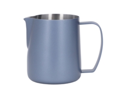 Jarra Espumadora De Leche De Acero Inoxidable De 450 Ml Con Boquilla Doble En Forma De V Para Café Y Asa Reforzada.