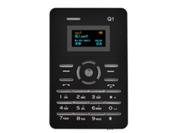 Teléfono Tarjeta Ultra Delgado 4mm Oled Bluetooth Reloj Despertador Mini Portátil Negro