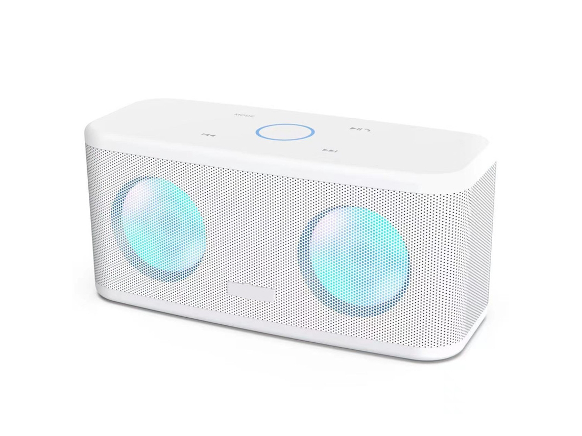 Altavoz Bluetooth, altavoz inalámbrico portátil con sonido HD de graves de 12 W, resistente al agua IPX4, color blanco Yizhood