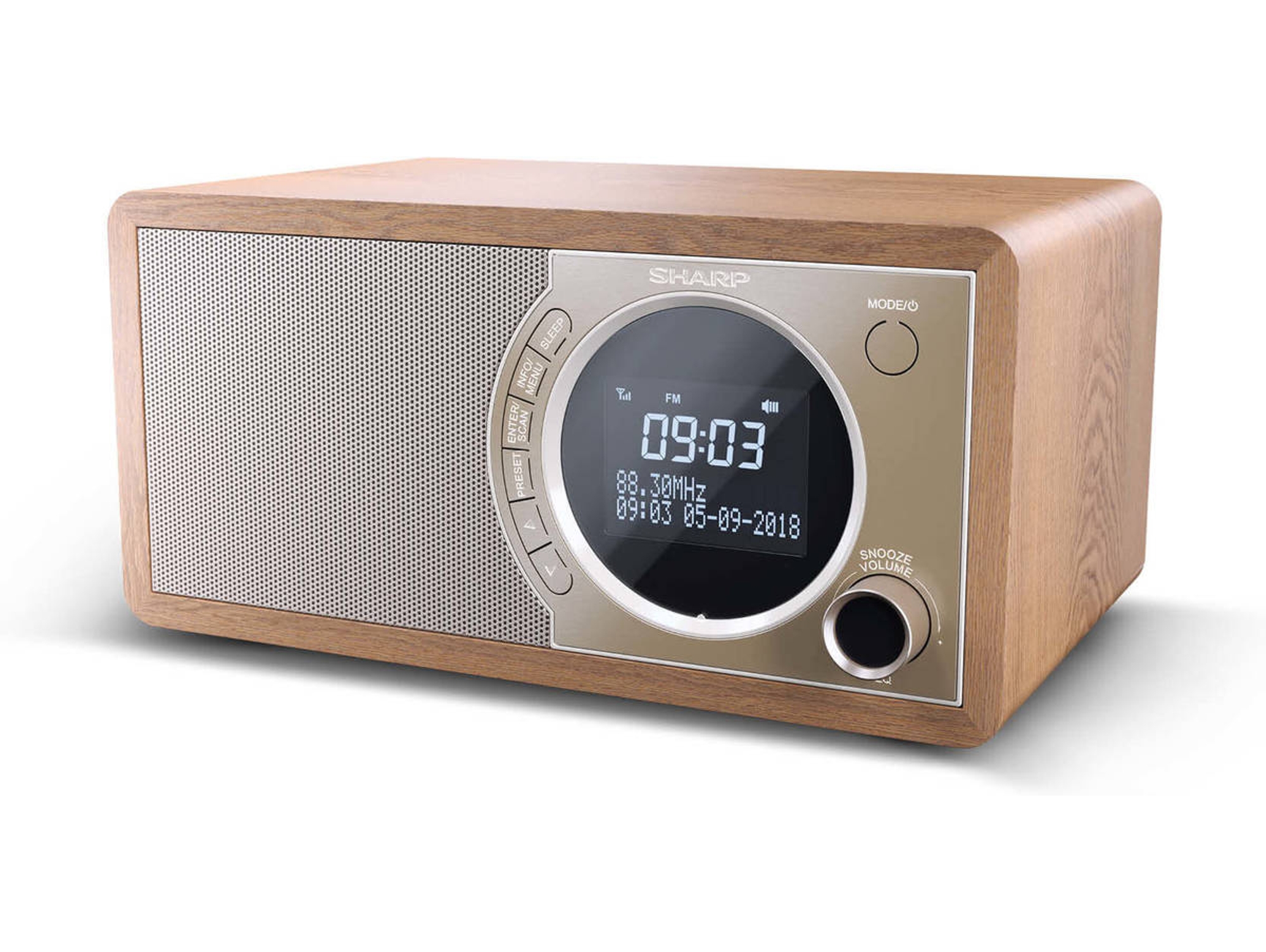 Radio Despertador SHARP DR-450 (Marrón - Digital - Función Snoozer - Actual)