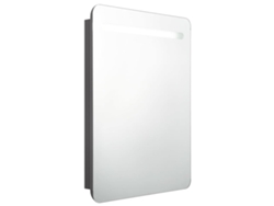 Maison Exclusive - Armario De Baño Con Espejo Y Led Gris 60x11x80 Cm