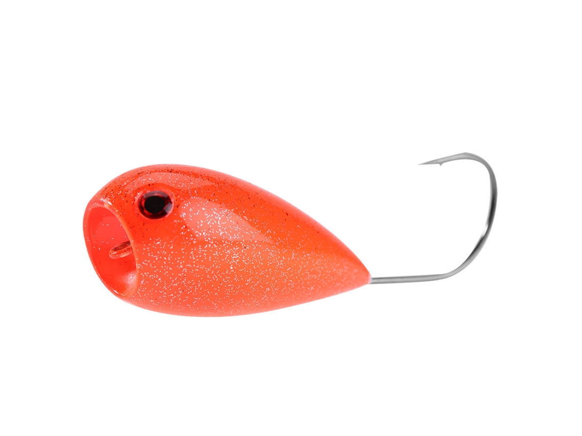 Señuelo De Pesca Duro De Plástico Y Metal Resistente, Anzuelo Puntiagudo Con Barba, Color Naranja