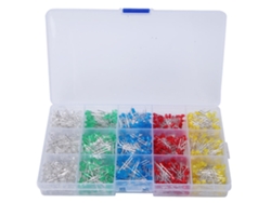 Kit De 1000 Diodos Emisores De Luz Led De 3mm Com Cores Variadas: Vermelho, Amarelo, Azul, Verde, Branco