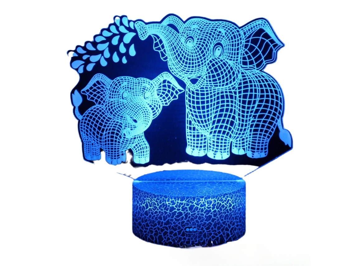 Lámpara de noche con ilusión 3D, 7 colores, interruptor táctil y alimentación USB, Siurn (my 461)