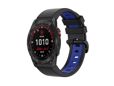 Correa para reloj deportivo Garmin Fenix 7x26mm de silicona, dos colores, negro y azul VENISYMLIS