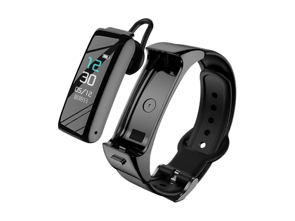 Pulsera inteligente B6 2 en 1 con auriculares Bluetooth y reloj deportivo con podómetro para hombres y mujeres