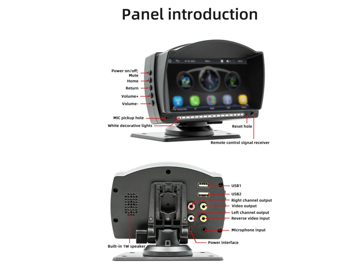 Reproductor Mp5 Para Coche De 4,7 Pulgadas Con Bluetooth, Carplay, Android Auto, Navegación E Imagen De Marcha Atrás, 12-30v