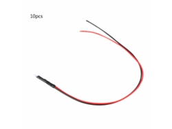 10pcs Diodo Led 3mm 12v Cableado 20cm 0.06w Rojo Luz Emisora Multicolor