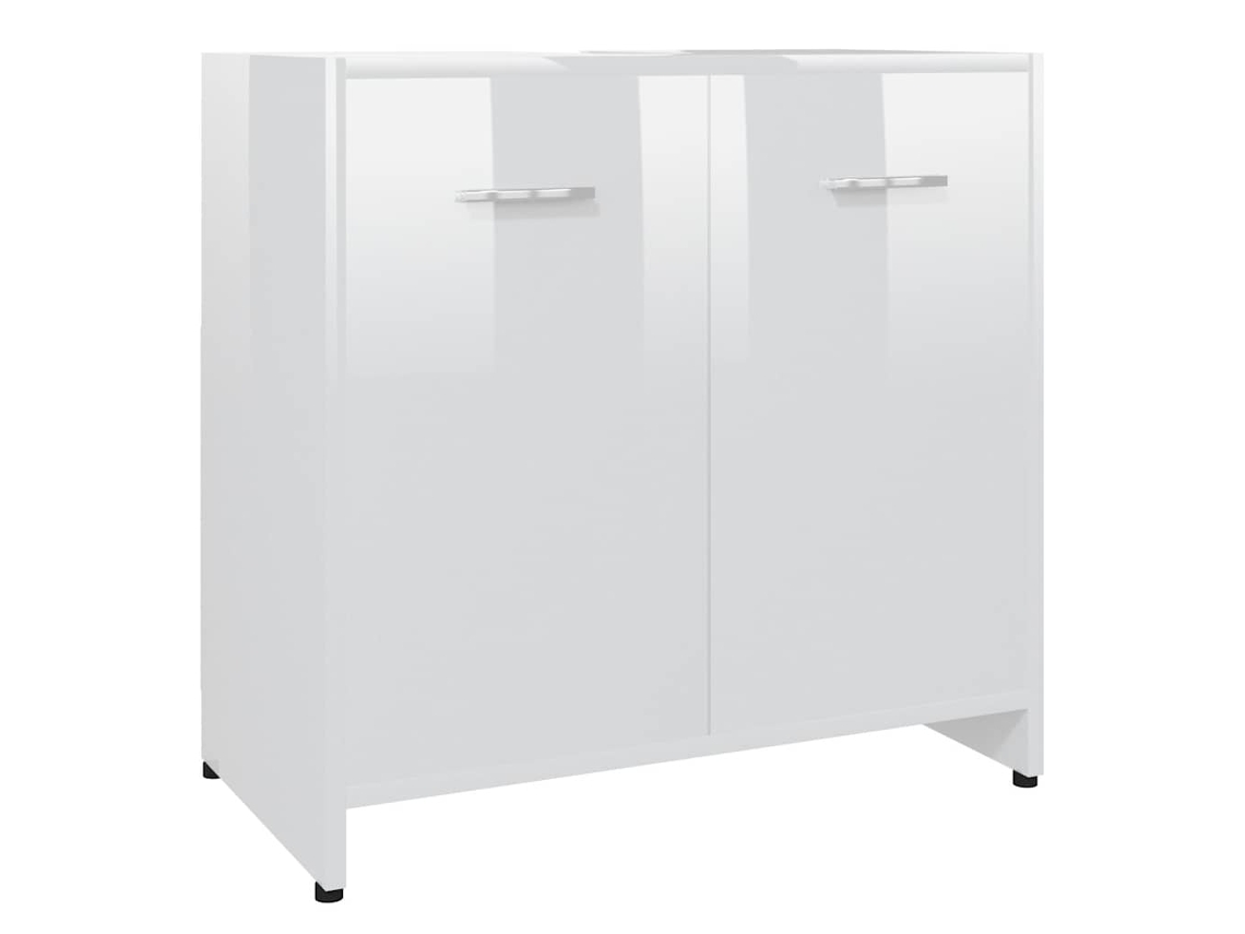Maison Exclusive - Armario De Baño Madera Contrachapada Blanco Brillo 60x33x61 Cm