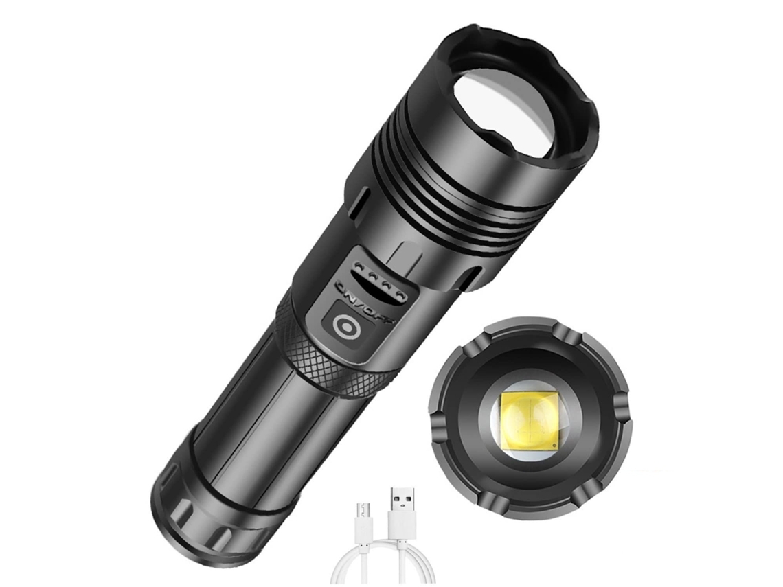 Linterna Linternas de alto lumen Recargable La linterna más potente Negro DIGITALLAB