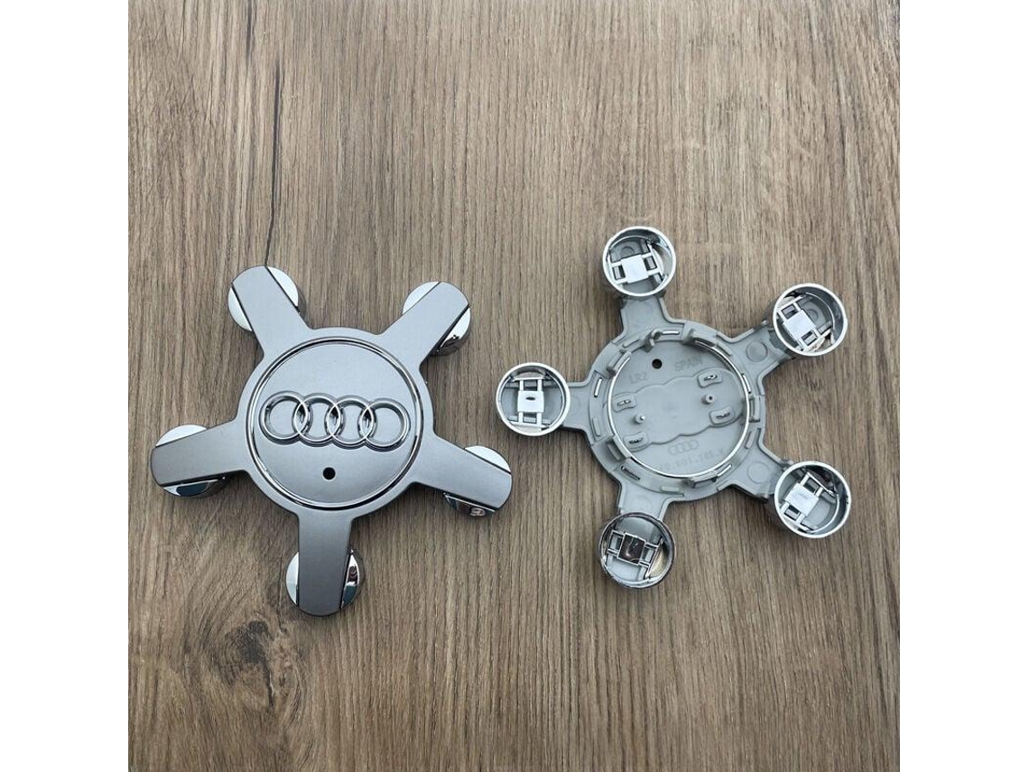 Juego de 4 tapacubos 4f0601165 N, emblema de rueda, para tapacubos de 135 mm para Audi Ehstmind (gris)