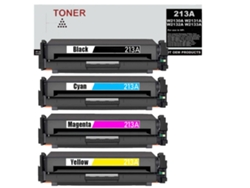 Paquete de 4 cartuchos de tóner compatibles con HP 213a (W2130a, W2131a, W2132a y W2133a)