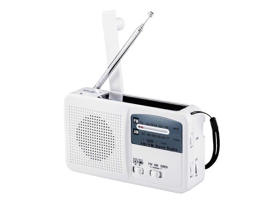 Radio solar GOKOCO con manivela, portátil, con linterna, verde.