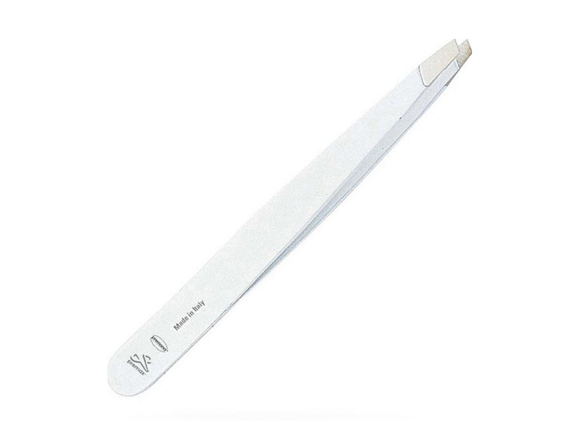 Pinza De Afeitar Premax Punta Sesgada Acero Inoxidable Blanca 9 Cm