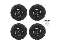 4 Neumáticos Rc Crawler De 1,9 Pulgadas De Goma Con Llanta De Plástico Para Coches Teledirigidos A Escala 1/10, Color Negro.