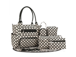 Conjunto de 7 piezas: bolsa de pañales, cambiador y ganchos para cochecito (color moneda) Eifson