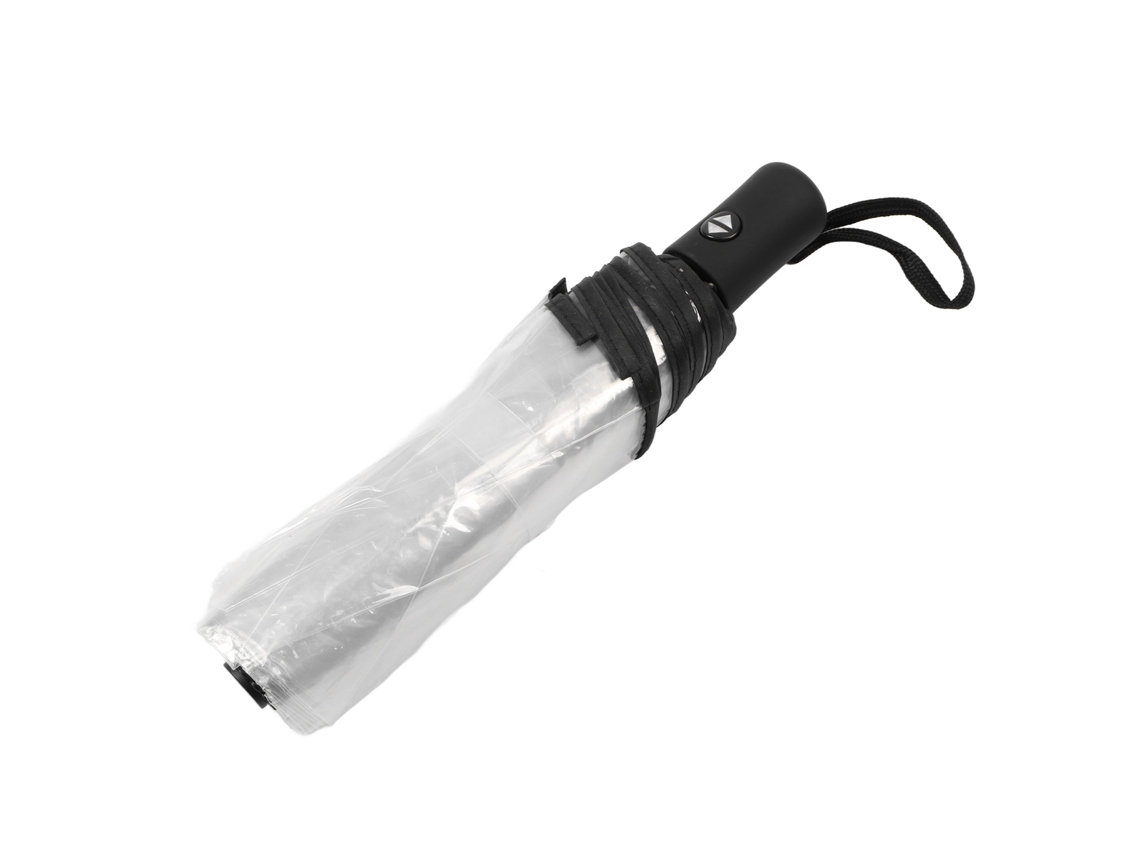Paraguas Plegable Automático Transparente Con 8 Varillas Y Ala Negra, Ideal Para Viajes Y Bodas.