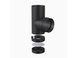 JEREMIAS TE 90º 80 Ø C/TAPÓN INOX NEGRO