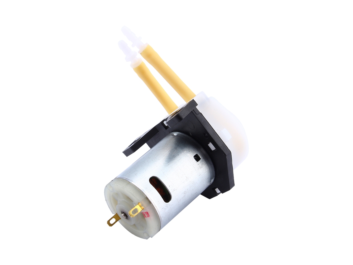 Bomba peristáltica ajustable de 12 V CC para análisis de líquidos en acuarios y laboratorios.