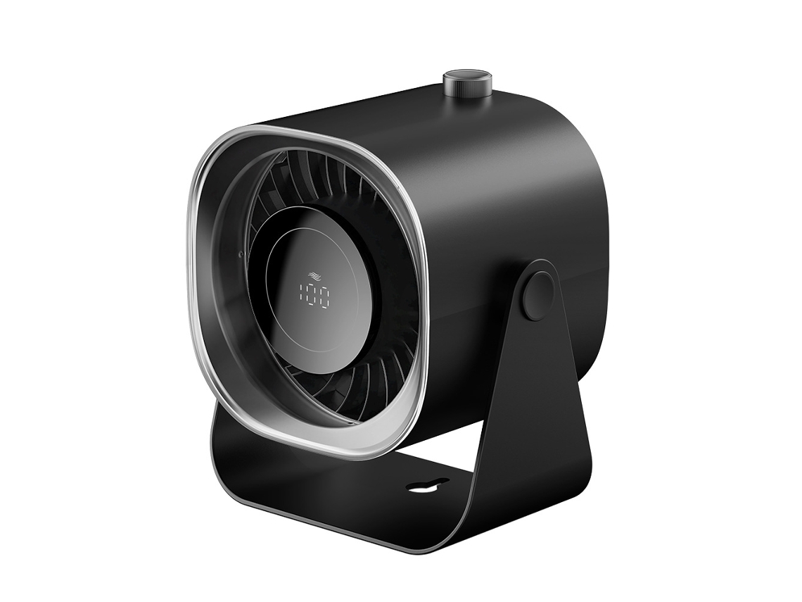 Ventilador Portátil De Escritorio Silencioso (negro) - 5000 Mah - Ángulo De Inclinación Ajustable A 220° - Pantalla Digital