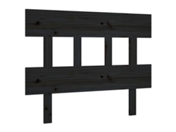 Maison Exclusive - Cabecero De Cama Madera Maciza De Pino Negro 93,5x3x81 Cm