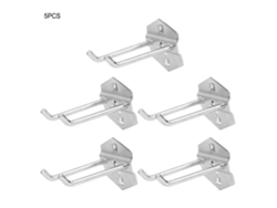 Juego De 5 Estantes De Almacenamiento De Herramientas Para Montaje En Pared Con Ganchos Para Garaje (75x6 Mm)