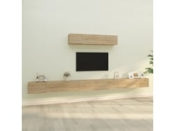 Conjunto de mueble de TV de 6 piezas DKD HOME DECOR en madera procesada de roble Sonoma