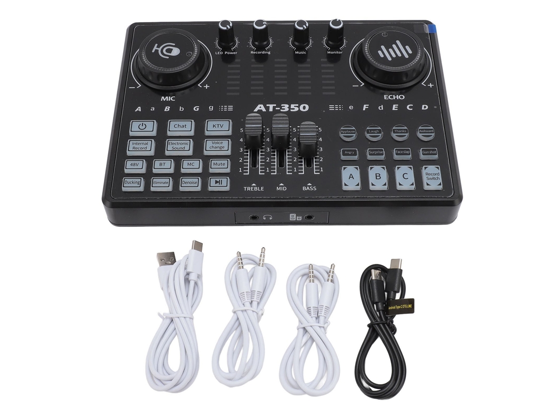 Placa de som Mali profissional com mixer e efeito de voz, para microfone, gravação e transmissão
