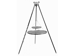 Trípode 180 cm con 2 Rejillas Acero Natural 70 cm + 40 cm