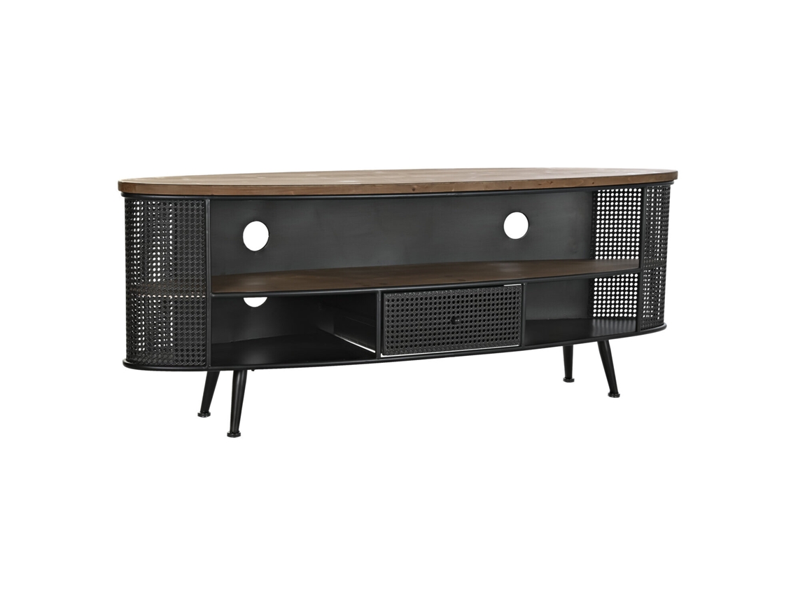 Mueble Tv Abeto Metal Negro 150x39x58cm