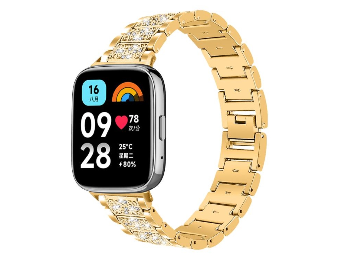 Pulsera para Redmi Watch 3 Active / Lite - Acero inoxidable con diamantes (20 mm)